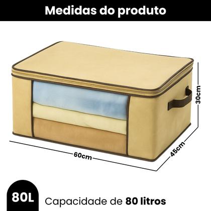 Imagem de Kit 4 Bolsas Organizadoras Grandes Caixa Multiuso Guarda Roupa Colchas Edredom Cobertor