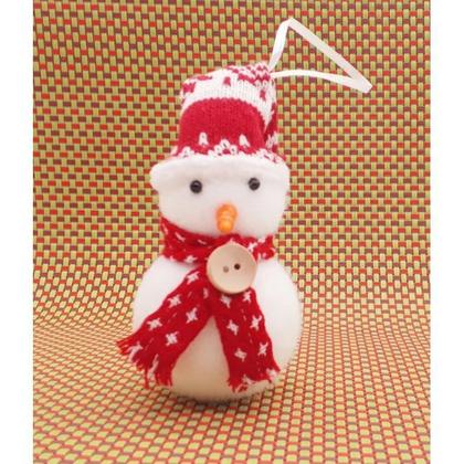 Imagem de Kit 4 Boneco De Neve Com Gorro Botão Pendente Enfeite Natal