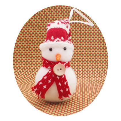 Imagem de Kit 4 Boneco De Neve Com Gorro Botão Pendente Enfeite Natal