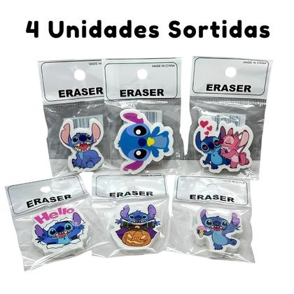 Imagem de Kit 4 Borrachas Escolar Fofa Stitch Papelaria - Sortida