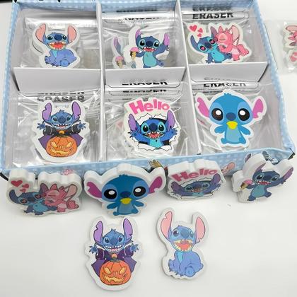 Imagem de Kit 4 Borrachas Escolar Fofa Stitch Papelaria - Sortida
