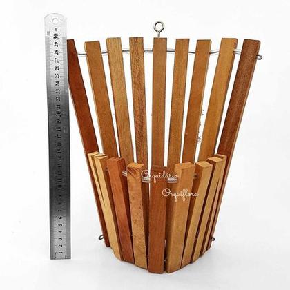 Imagem de Kit 4 Cachepô De Madeira Cônico Tamanho G Para Plantas