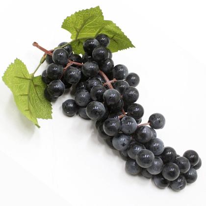 Imagem de Kit 4 Cachos De Uva Preta Fruta Artificial De Silicone 32cm