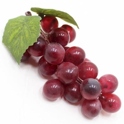 Imagem de Kit 4 Cachos De Uva Vermelha Fruta Artificial Silicone 12cm