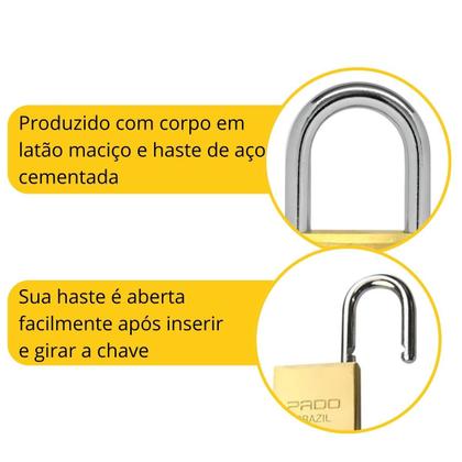Imagem de Kit 4 Cadeado 40mm Mesmo Segredos Iguais Com 8 Chaves Pado