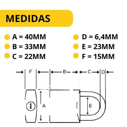 Imagem de Kit 4 Cadeado 40mm Mesmo Segredos Iguais Com 8 Chaves Pado