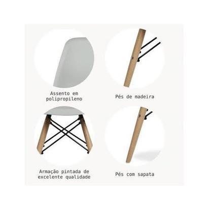 Imagem de Kit 4 Cadeira Charles Eames Eiffel Com Braço Branco