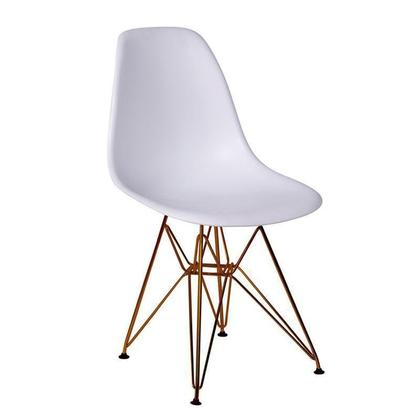 Imagem de kit 4 Cadeira Charles Eames Ferro Cobre Assento Branco