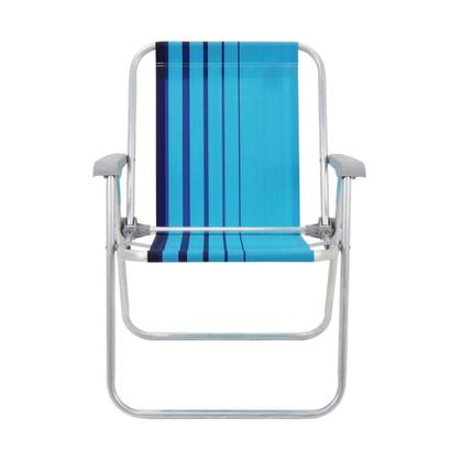 Imagem de Kit 4 Cadeira de Praia Camping Alumínio Samoa Azul Tramontina