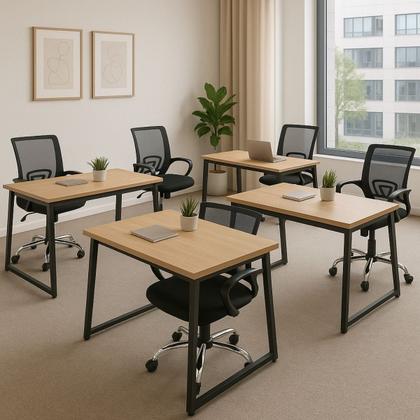 Imagem de Kit 4 Cadeira Escritório Secretária Giratória Ergonômica Modelo Ascend Base Cromada com Rodinha e regulagem de altura Com Laudo NR17