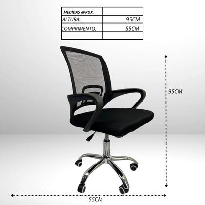 Imagem de Kit 4 Cadeira Escritório Secretária Giratória Ergonômica Modelo Ascend Base Cromada com Rodinha e regulagem de altura Com Laudo NR17