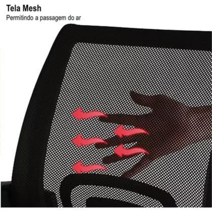 Imagem de Kit 4 Cadeira Escritório Secretária Giratória Ergonômica Modelo Ascend Base Cromada com Rodinha e regulagem de altura Com Laudo NR17