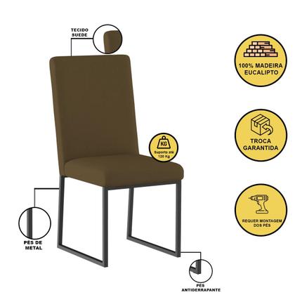 Imagem de Kit 4 Cadeira Estofadas Base de Ferro Preto Para Mesa Jantar