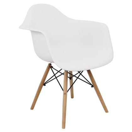 Imagem de Kit 4 Cadeiras Charles Eames Eiffel Design Wood Com Braços