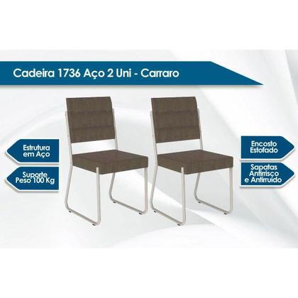 Imagem de Kit 4 Cadeiras de Cozinha 1736 4 Uni Prata/material sintético Branco - Carraro
