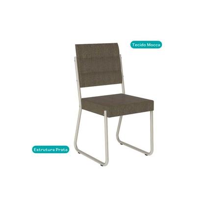 Imagem de Kit 4 Cadeiras de Cozinha 1736 4 Uni Prata/material sintético Branco - Carraro