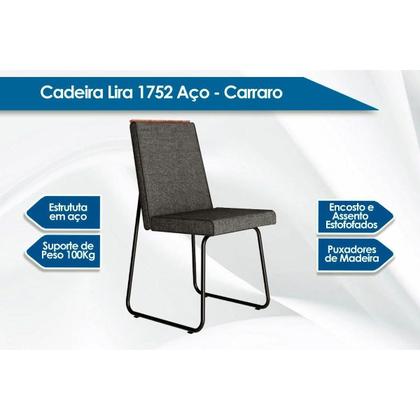 Imagem de Kit 4 Cadeiras de Cozinha Lira 1752 4 Uni Rose/Linho Areia/Courano Caramelo - Carraro