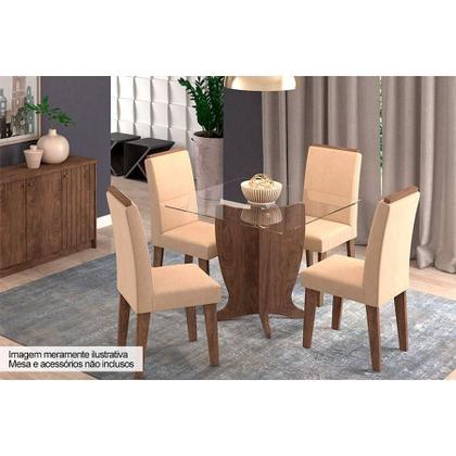 Imagem de Kit 4 Cadeiras de Cozinha Milena 4 Un Marrocos/ Suede Bege - Cimol