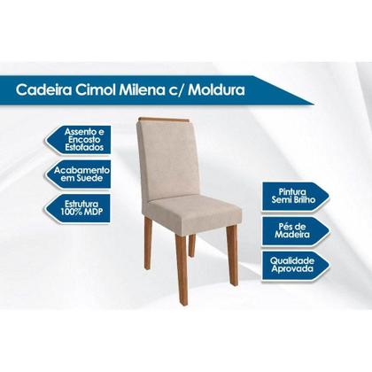 Imagem de Kit 4 Cadeiras de Cozinha Milena 4 Un Marrocos/ Suede Bege - Cimol
