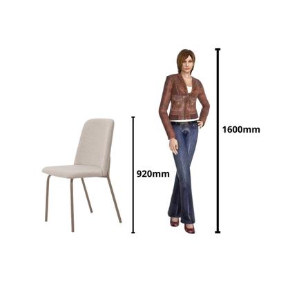 Imagem de Kit 4 Cadeiras de Jantar Aço e Linho California