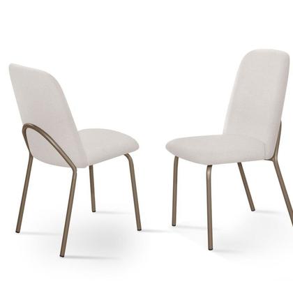 Imagem de Kit 4 Cadeiras de Jantar Aço e Linho California