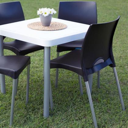 Imagem de Kit 4 Cadeiras De Jantar Com Pés De Alumínio Boston Preta