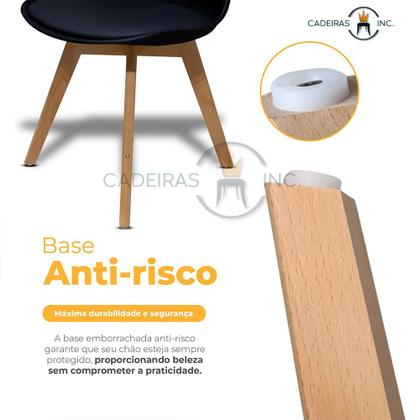 Imagem de Kit 4 Cadeiras De Jantar Cozinha Saarinen Leda Design Base Madeira Preta