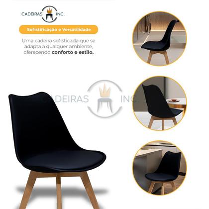 Imagem de Kit 4 Cadeiras De Jantar Cozinha Saarinen Leda Design Base Madeira Preta