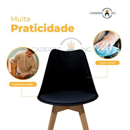 Imagem de Kit 4 Cadeiras De Jantar Cozinha Saarinen Leda Design Base Madeira Preta