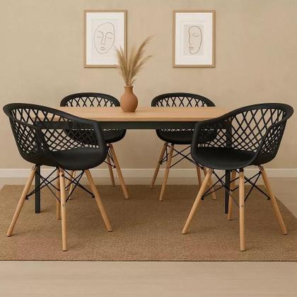 Imagem de Kit 4 Cadeiras de Jantar Eames Web Pé Palito