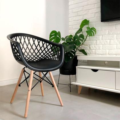 Imagem de Kit 4 Cadeiras de Jantar Eames Web Pé Palito