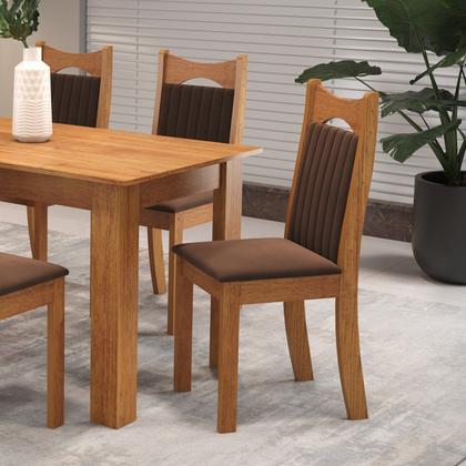 Imagem de Kit 4 Cadeiras de Jantar Estofadas Veludo Dalas Yescasa