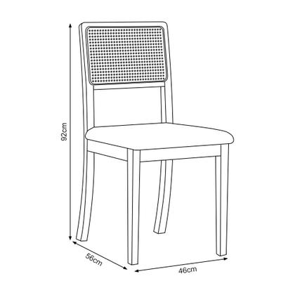 Imagem de Kit 4 Cadeiras de Jantar Palha Estofadas Veludo Bege Encosto Tela Sextavada Rubi Madeira Maciça Mel