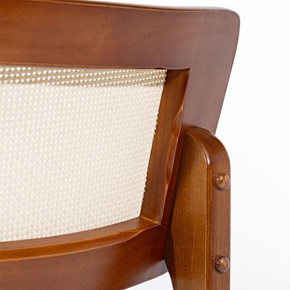 Imagem de Kit 4 Cadeiras de Jantar Portugal em Madeira Imbuia com Tela Rattan Impermeável Caramelo L85