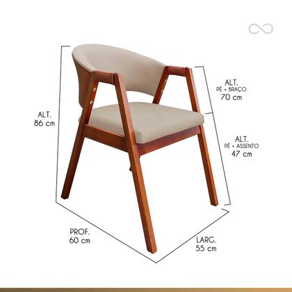 Imagem de Kit 4 Cadeiras de Madeira para Sala Ravena Suede Bege Monte Rey CCS