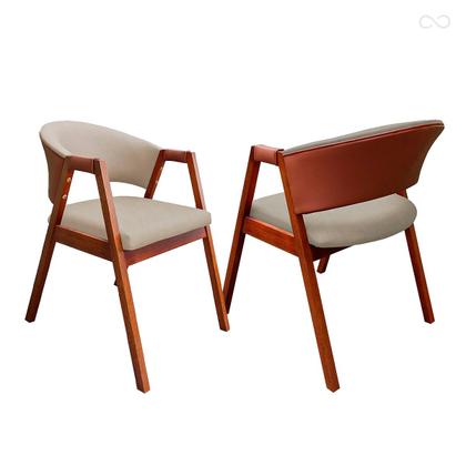 Imagem de Kit 4 Cadeiras de Madeira para Sala Ravena Suede Bege Monte Rey CCS