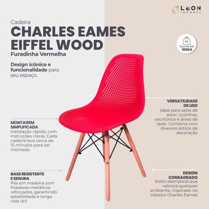Imagem de Kit 4 Cadeiras Design Charles Eames Eiffel Colmeia