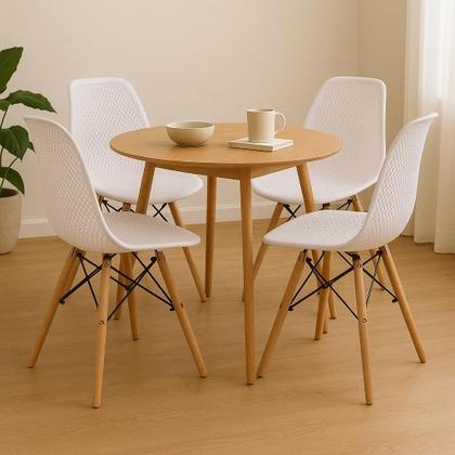 Imagem de Kit 4 Cadeiras Design Charles Eames Eiffel Furadinha