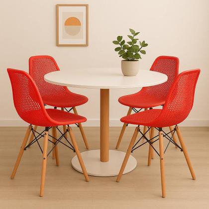 Imagem de Kit 4 Cadeiras Design Charles Eames Eiffel Furadinha