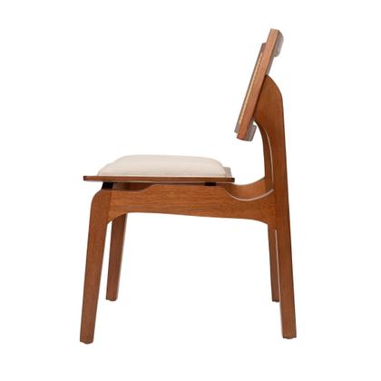 Imagem de Kit 4 Cadeiras em Madeira Maciça Tauari e Rattan com Assento Estofado Daren Living Outdoor