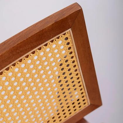 Imagem de Kit 4 Cadeiras em Madeira Maciça Tauari e Rattan com Assento Estofado Daren Living Outdoor