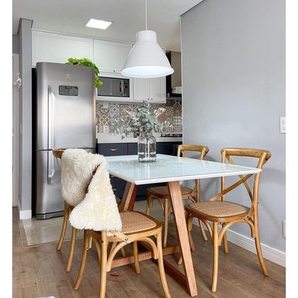 Imagem de Kit 4 Cadeiras Jantar Katrina Bétula Madeira Rattan Rivatti