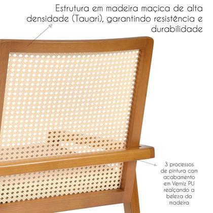 Imagem de Kit 4 Cadeiras Madeira Maciça Encosto em Tela Assento Estofado Siena