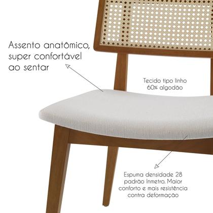 Imagem de Kit 4 Cadeiras Madeira Maciça Palermo Encosto Tela Assento Estofado