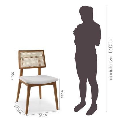 Imagem de Kit 4 Cadeiras Madeira Maciça Palermo Encosto Tela Assento Estofado