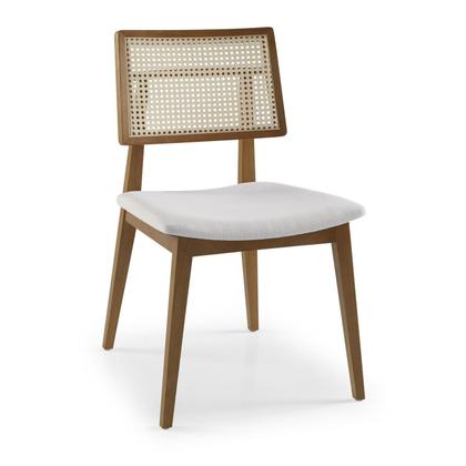 Imagem de Kit 4 Cadeiras Madeira Maciça Palermo Encosto Tela Assento Estofado