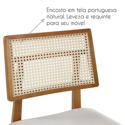 Imagem de Kit 4 Cadeiras Madeira Maciça Palermo Encosto Tela Assento Estofado