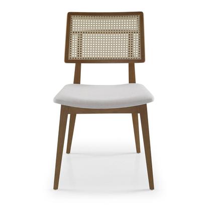 Imagem de Kit 4 Cadeiras Madeira Maciça Palermo Encosto Tela Assento Estofado