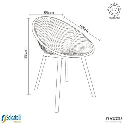 Imagem de Kit 4 Cadeiras Outdoor Drops Várias Cores com Proteção UV - Rivatti