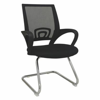 Imagem de Kit 4 Cadeiras para Escritório Interlocutor Fixa Tela Mesh Preto